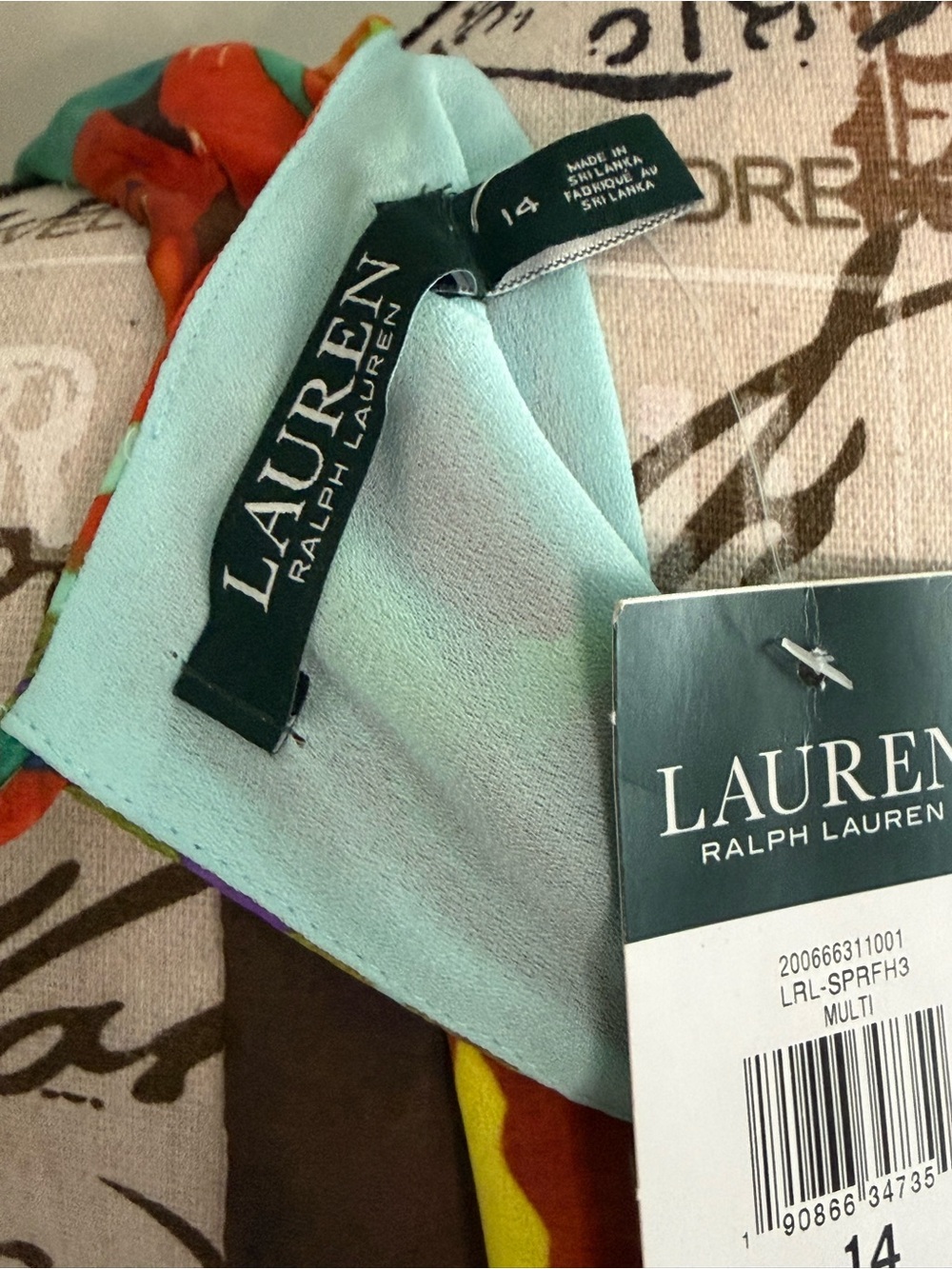 NWT - Ralph Lauren Multicolor Floral Print Sleeveless Shift Dress - Size 14 - Picture 2 of 8